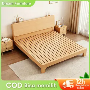 DF-1-Dipan kayu/Tempat tidur kayu /Ranjang kayu/Alas kasur Ranjang kayu solid, ranjang single, 【recommended banget】ranjang ganda untuk orang dewasa, desain kamar tidur sederhana tanpa kepala ranjang serta ranjang tatami untuk anak-anak Lac 180_200_30CM
