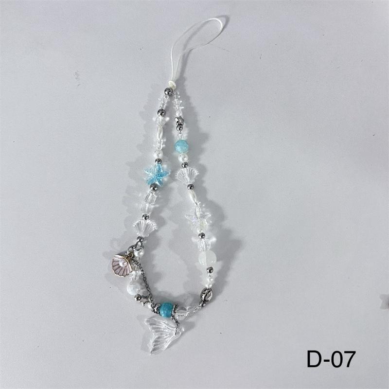 Dây treo điện thoại di động sang trọng, dây chuyền đeo cổ tay đính cườm, cầm tay mặt dây chuyền chống thất lạc 7