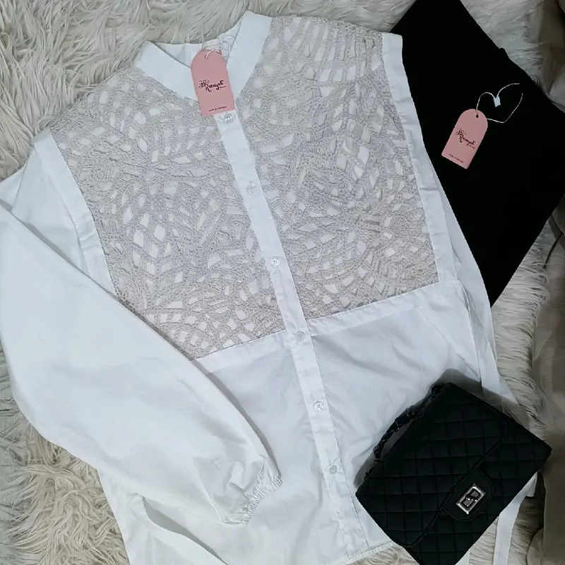 kanaya kemeja premium brukat style mewah busui friendly Lembut Wanita 0