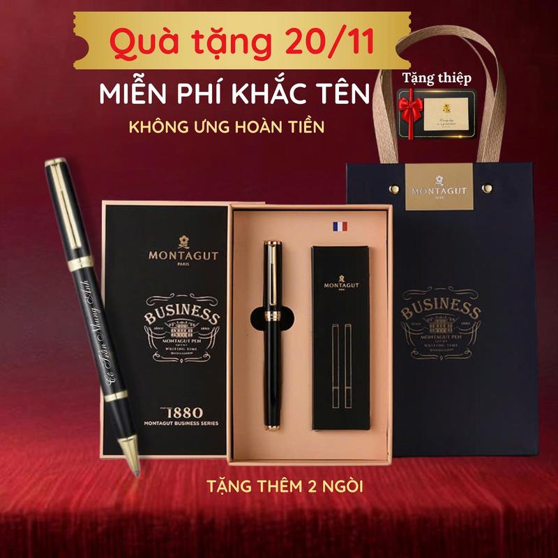Montagut Quà Tặng Bút Ký Pháp MONTAGUT MIỄN PHÍ KHẮC TÊN Cao Cấp Kèm Túi Hộp FULLBOX Tặng Thiệp Gửi Thầy Cô Giáo Sếp Đối Tác B197