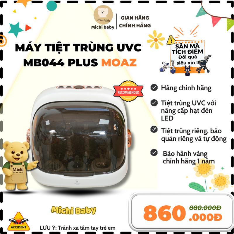 Michibaby - Máy úp bình sữa, tiệt trùng sấy khô tia UVC Moaz BéBé MB044 PLUS Michi Baby Bảo Hành 12 tháng-MC052 Cho Bé Trẻ sơ sinh