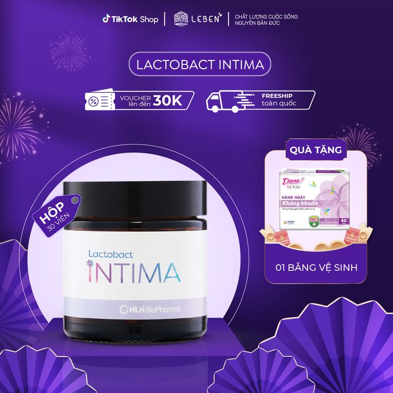 Lactobact Intima _ Men vi sinh phụ nữ Lactobact Intima bổ sung lợi khuẩn Cranberry D-Mannose từ Đức hộp 30 viên