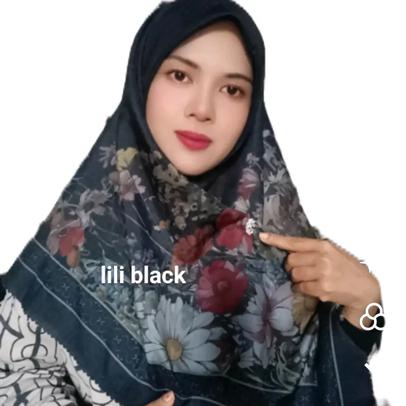 Voal Digital Print Kerudung Segi Empat Hijab Motif Sublim bonus bross cantik 6
