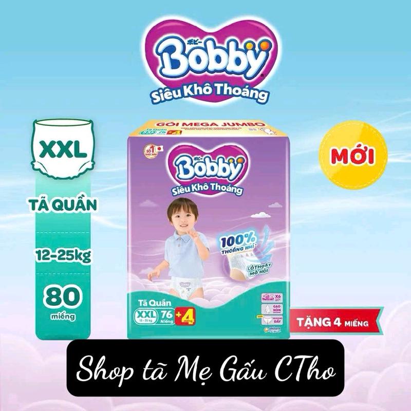 Tã Quần Bobbi XXL76+4 ( 80 miếng ) Trẻ sơ sinh Bé trai Trẻ sơ sinh Trẻ sơ sinh Trẻ mới tập đi Bé trai Bé gái Em bé Kem Cho Bé tả  lót tả  quần Women tã  dán