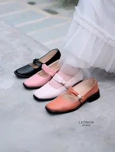 One Love Leonor Pantofel Wanita Hak 3cm Sepatu Mary Jane Korean Style Sepatu Kerja Formal Casual Fashion Wanita Nyaman Elegant Cute Style