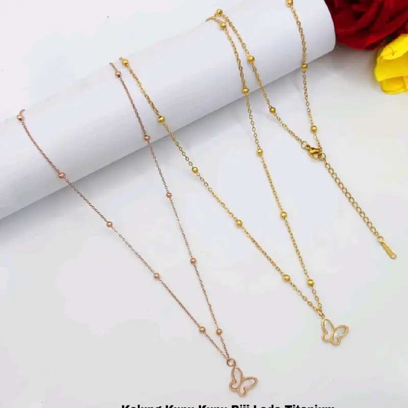 Kalung bunga Biji Lada titanium kekinian 1