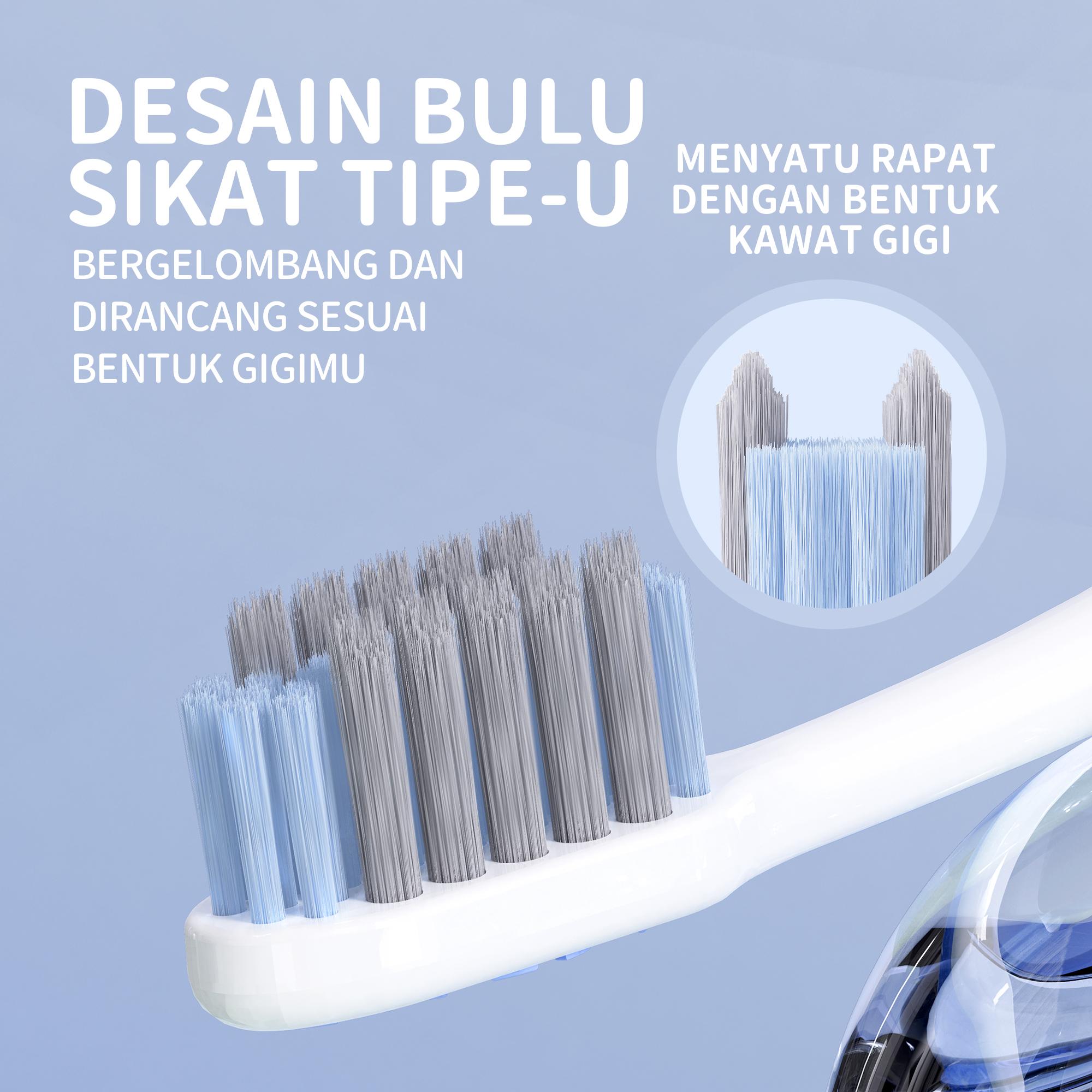 OralGos Sikat Gigi Ortodontik Profesional Tipe-U Desain Bulu Bersih untuk Kebersihan Optimal Gigi Pengguna Ortodontik Dirancang Ilmiah Khusus