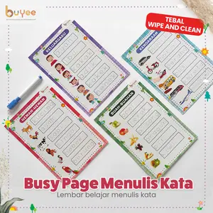 BUYEE GIFT - Busy Page Menulis Kata | Mainan Aktivitas Motorik Anak Balita