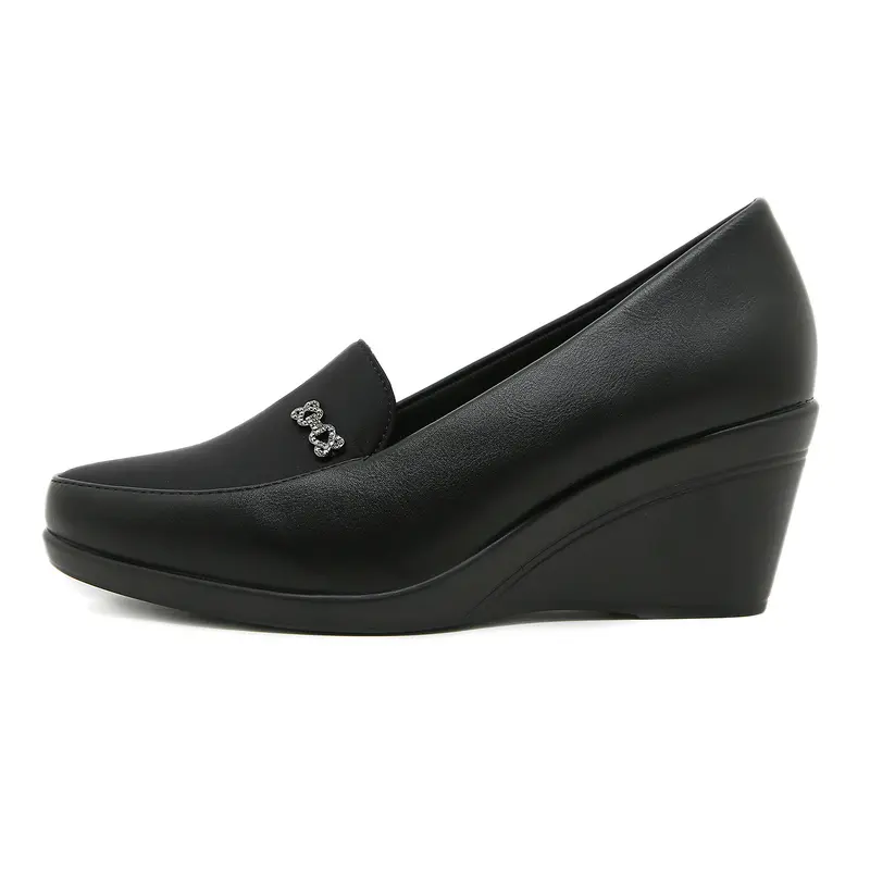 BOZKA new arrival sepatu pansus premium MT26 wedges shoes Heels Wanita Black 3