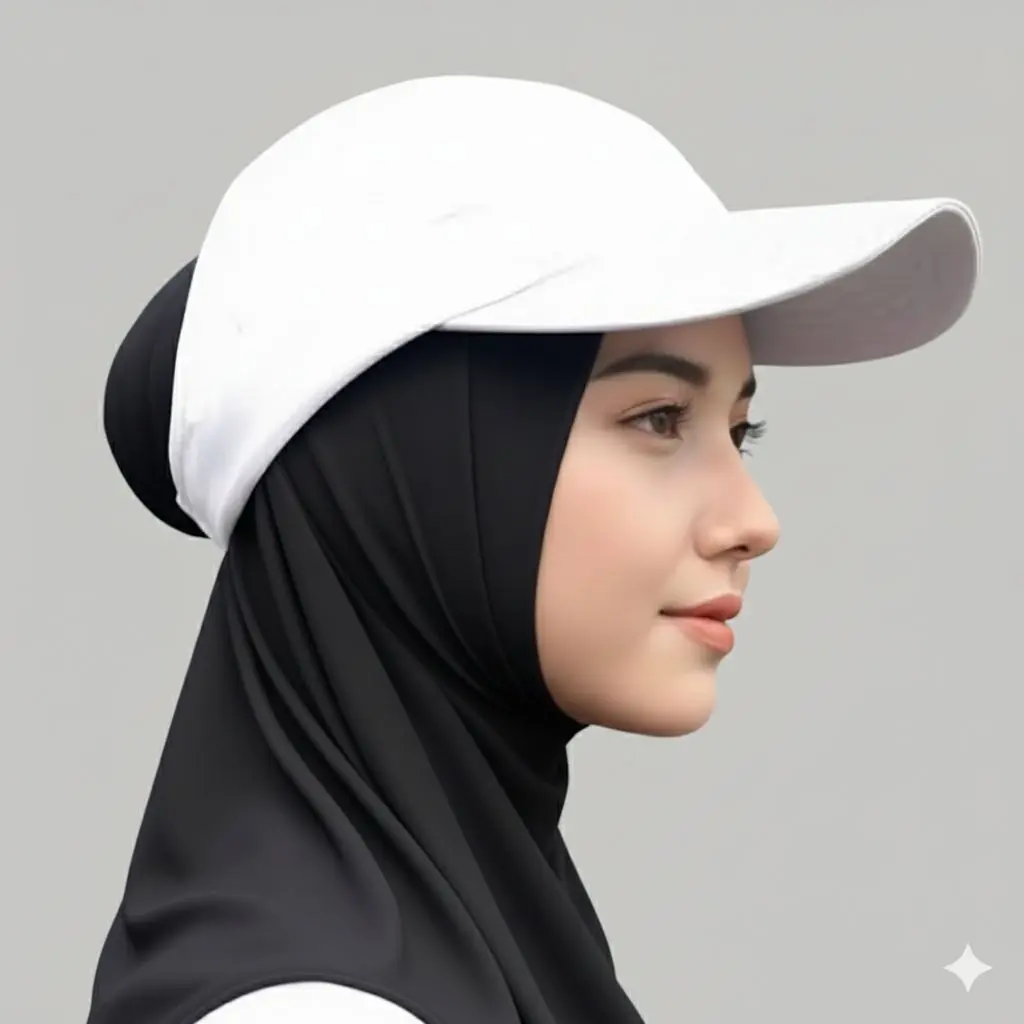 Topi Baseball Golf Bolong Wanita / Topi Hijab Visor Muslimah Stylish Desain Sporty Anti Gerah Cocok Buat Outdoor 5BA