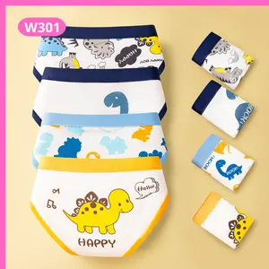 W301 Celana Dalam Anak Laki-Laki 4 Pcs Random Bahan Katun Celana Dalam Laki-Laki Motif Dinosaurus Fashion
