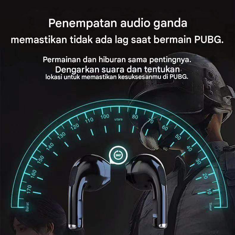 xctopest HT38 Black Myth Wukong AI Earphone TWS 50dB Peredam Kebisingan Aktif, Bluetooth 6.0, Daya Tahan Baterai 47 Jam, Headphone Nirkabel Sejati, IP54