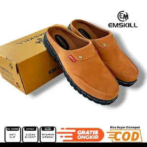 Emskill-Sandal Sepatu Bustong Cowok Sandal Sepatu Tutong Slop Pria Terbaru Karet Shoes Selop Kasual