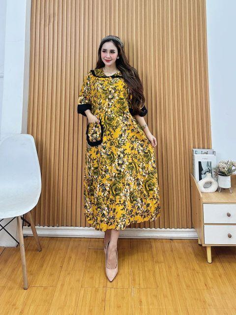 Product Introduction of Dres Ledy Terbaru Bahan Rayon Premium Busui LD120 - Rempel Bawah - Midi, Dewasa, Bumil, Casual, Panjang, Baju, Motif, Atasan, Katun, Wanita 12