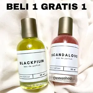 PROMO BELI 1 GRATIS 1 PARFUM SCANDALOVE 35ML AROMA TAHAN LAMA WANITA UNISEX DAN PRIA Wangi