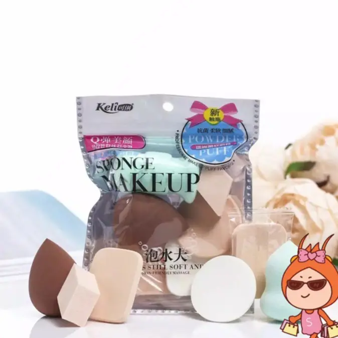 Spons Make up 1 Set Isi 6 Pcs / Spons Foundation Pembersih / Make Up