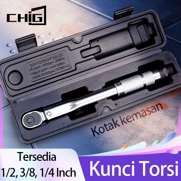 Jual Kunci Torsi Torque Wrench Ratchet Adjustable Micrometer 1/2 3/8 1/ ...