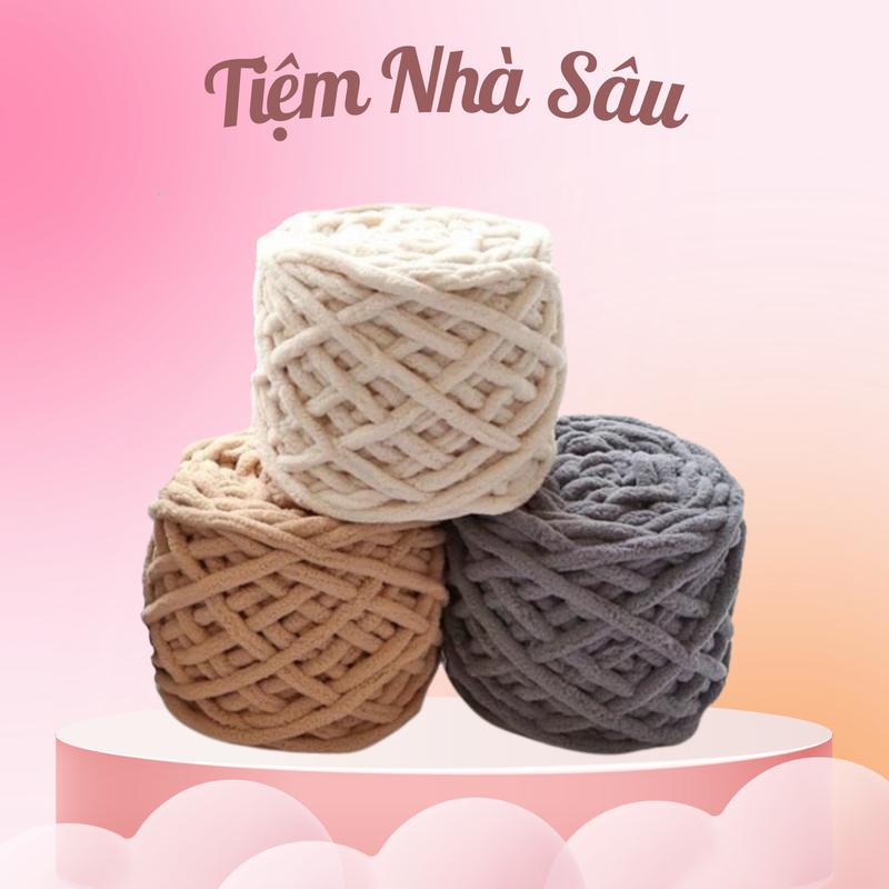Len Nhung Đũa Len đan móc chăn thảm thú bông móc thêu túi xách Handmade
