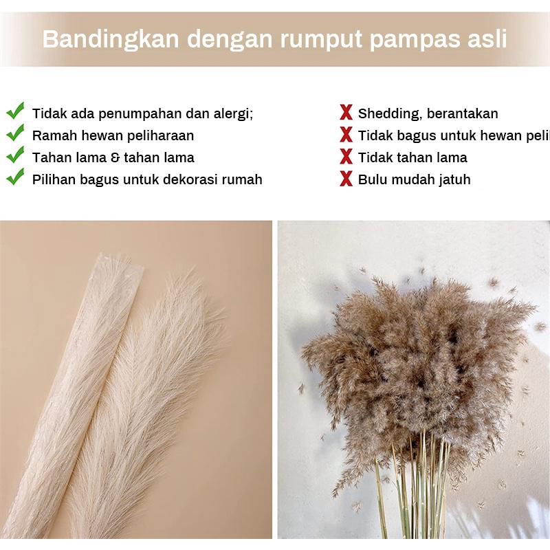 Product Introduction of 56cm/ Dekorasi Rumput Pampas Tinggi Buatan, Dekorasi Tanaman Palsu Bulu Rumput Pampas Palsu Bunga Hadiah Hijau Plastik Hiasan Rotan tanaman  hias artificial  plants bunga  palsu  hiasan  rumah pas  bunga  hiasan  ruang  tamu 17