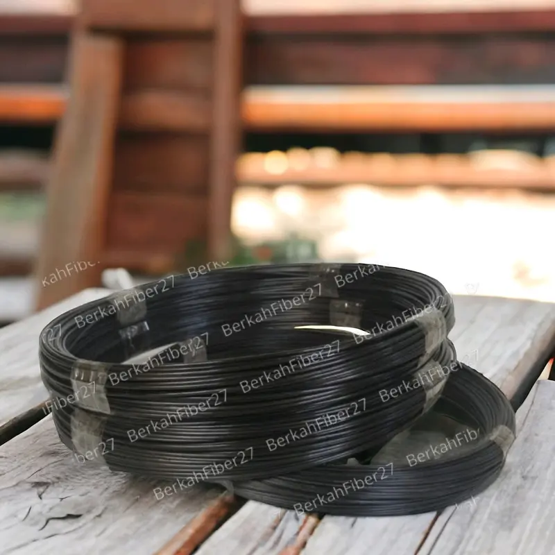 jeruji fiber hitam glossy import asli non KULITAN panjang 50 meter 1