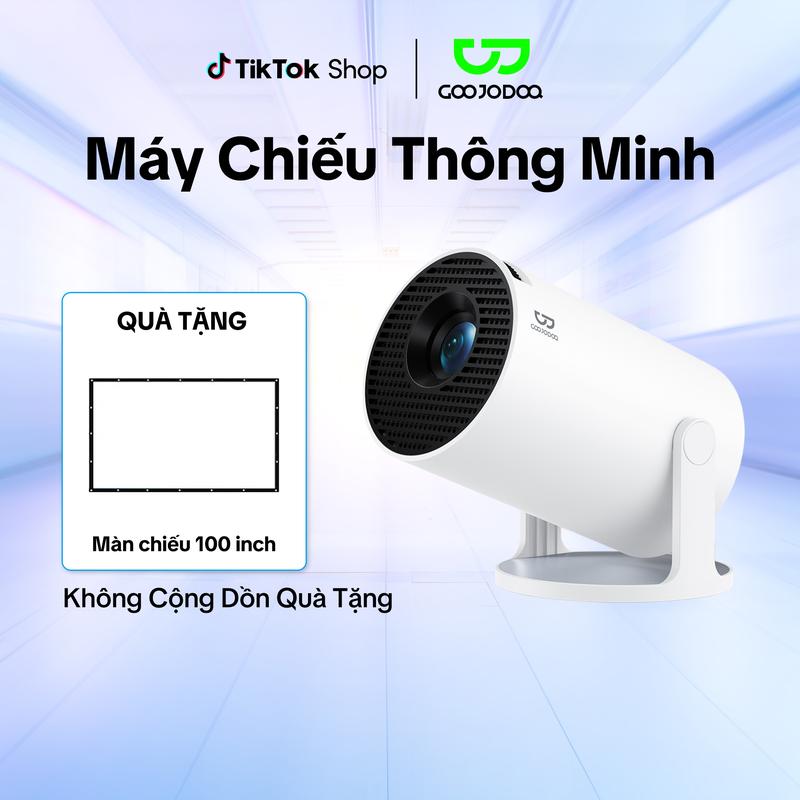 GOOJODOQ Máy chiếu mini Tặng màn chiếu ngẫu nhiên cầm tay di động 720P 4K 210 ANSI Android 11 Góc tự do 180° Bluetooth 5.4