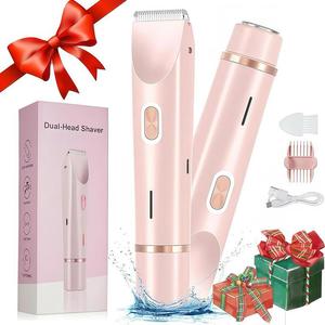 女性用電動ビキニトリマー、防水充電式2-in-1ボディ＆フェイスシェーバー、防水デザインでウェット＆ドライが可能、冬の新年ギフト、バレンタインデーのギフト