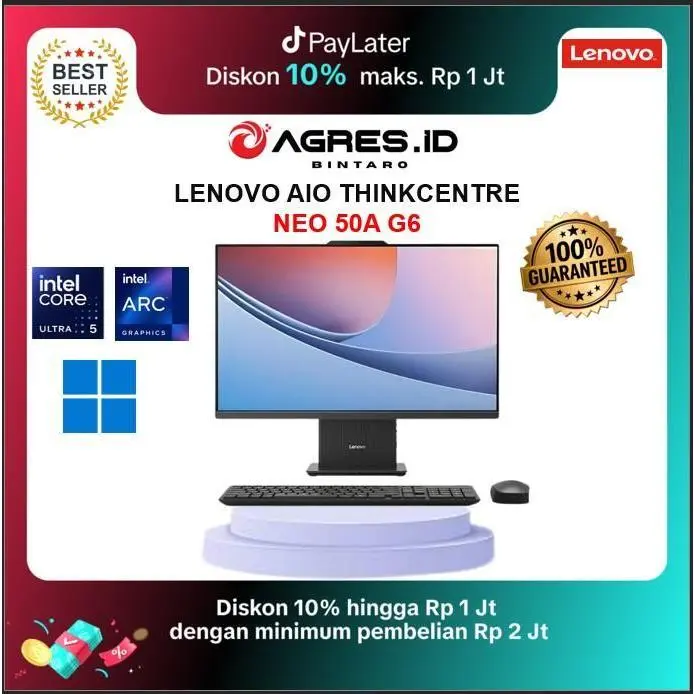 [BEST SELLER] LENOVO AIO THINKCENTRE NEO 50A G6 ULTRA 5 226V 16GB 512GB 23.8FHD W11PRO 3Y - 0CIF