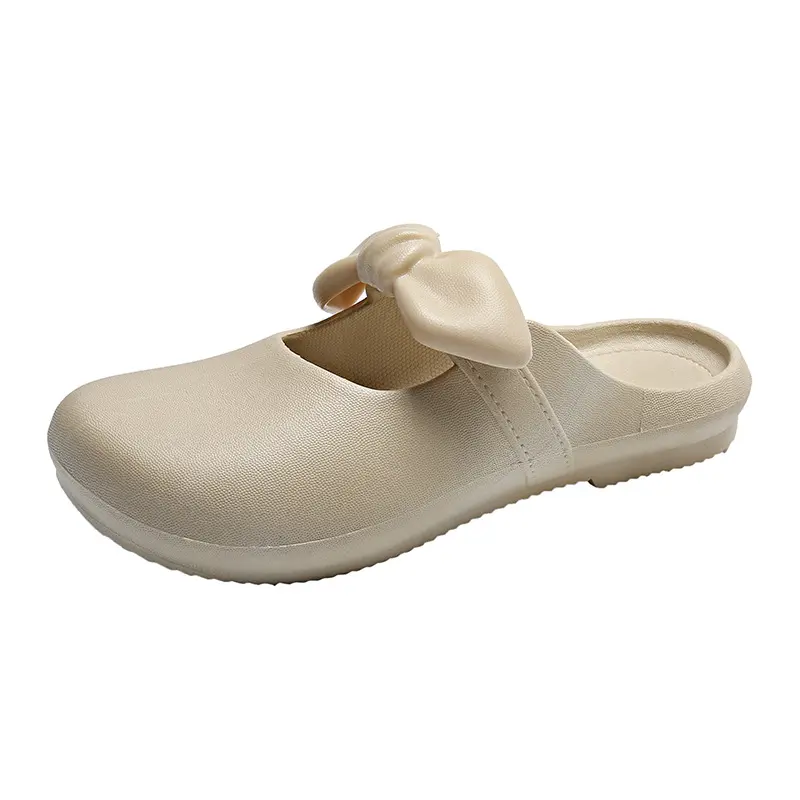 New Bow Half Slippers Women's Bag Head Slippers Summer Outerwear Lazy Dragging Student  Bottom Anti slip Fashion  Foot Wear Comfort Walking   sole thick   wanita waterproof  Footwear Decor charles and keith shoes Walking Shoes Flower  Girl Parent  sandals