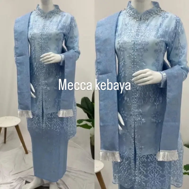 set kebaya tille payet aminah / kebaya busui / kebaya wisuda / kebaya modern / setelan tunik selendang / tunik lamaran / tunik hajatan Lilit Bawahan Dress kebaya  busui 4