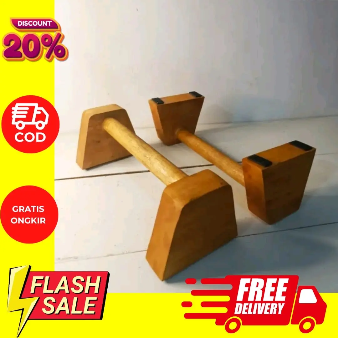 Alat Bantu Push Up Bar Mini Parallettes Calisthenic/Wooden Parallets Alat Push Up Kayu/Parallets Wooden Bar Tangan Otot Outdoor