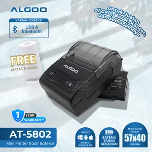 Printer Thermal Bluetooth AT-5802 Android IOS Cetak Struk
