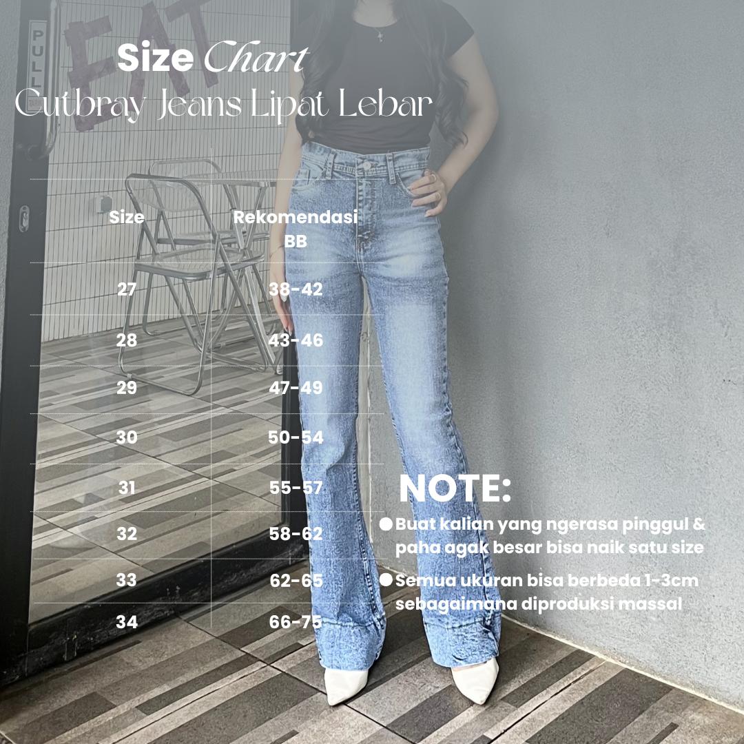 Highwaist Cutbray Jeans Wanita Lipat Lebar Celana Flare Jeans Stretch Retro Vintage Lipat Bawah Bahan Soft Jeans Premium 12 OZ Tebal dan Melar Highwaist Cutbray Jeans Wanita Lipat Lebar Celana Flare Jeans Stretch Retro Vintage Lipat Bawah Bahan Soft Jeans Premium 12 OZ Tebal dan Melar