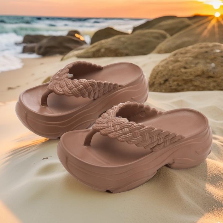 Sandal Jepit Wanita Kekinian Anti Slip Empuk Sendal Japit Cewek Rumah Nyaman Terbaru Black Pink Putih Round Toe Open ToeToe Thong Square Toe Pointed Toe Tanpa Hak (Karet ) 5