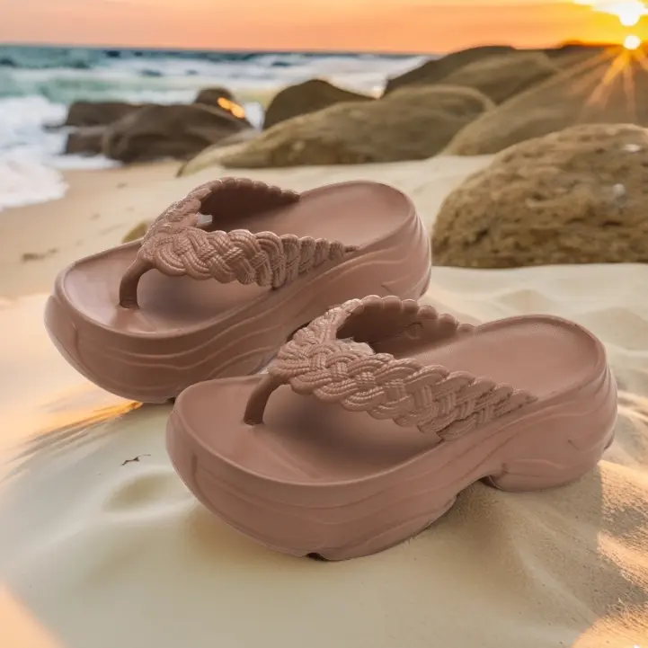 Sandal Jepit Wanita Kekinian Anti Slip Empuk Sendal Japit Cewek Rumah Nyaman Terbaru Black Pink Putih Round Toe Open ToeToe Thong Square Toe Pointed Toe Tanpa Hak (Karet ) 4