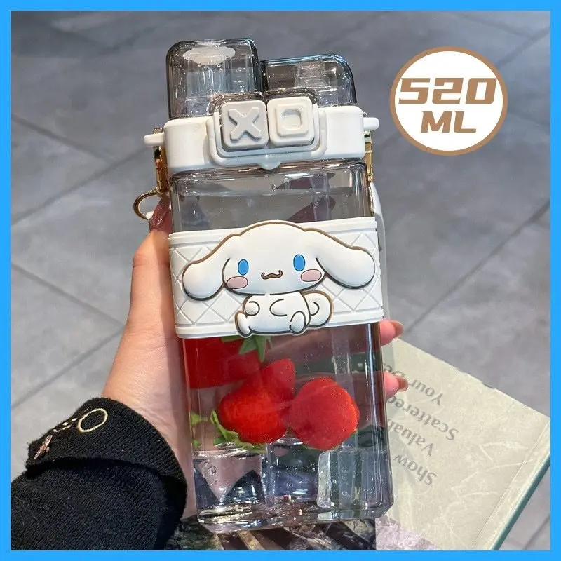 Botol Minum Anak 2in1 Sedot Teguk Melody Kuromi Cinnamoroll 580ML/2304 Plastik 6