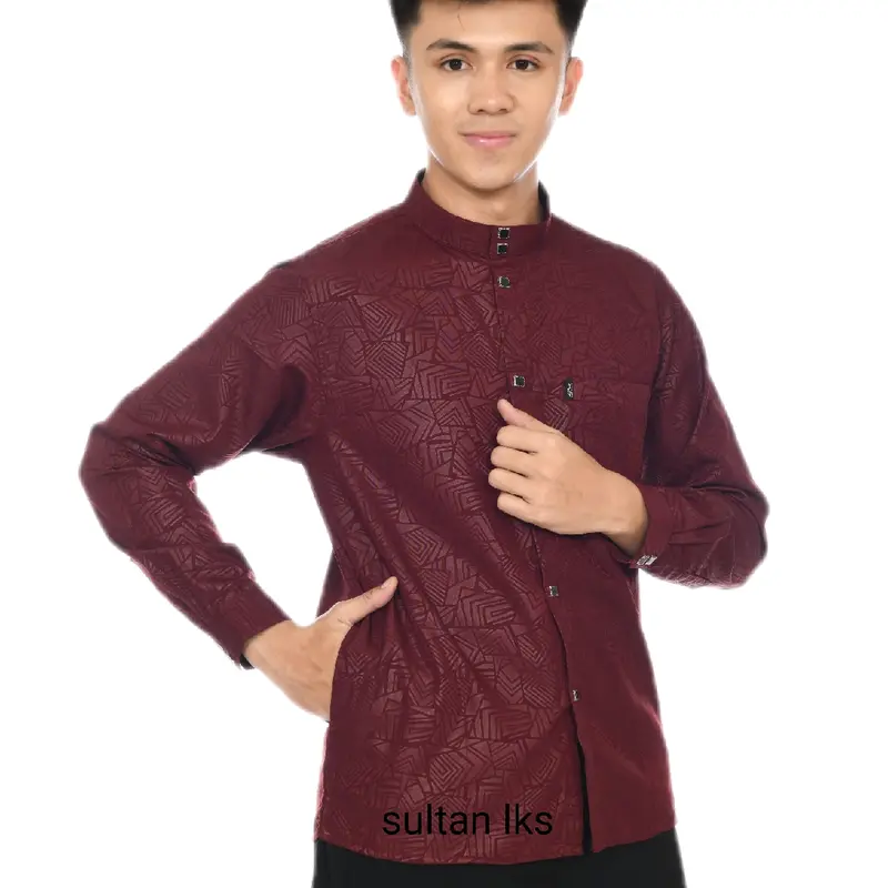 Kemko sultan motif etnic bahan betsway embos premium bahan Tebal ukuran S L XL XXL mewah dan kerkualitas, Variasi Kantong Samping Kancing Nyaman di pakai Tangan Panjang bisa buat Seragam warna Hitam dll Baju Koko Muslim Pria Dewasa Katun Kurta 1