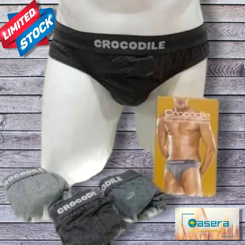 Paket 2pcs Celana Dalam Pria Crocodile, Dalaman Pria Polos, Pakaian Dalam Pria 3