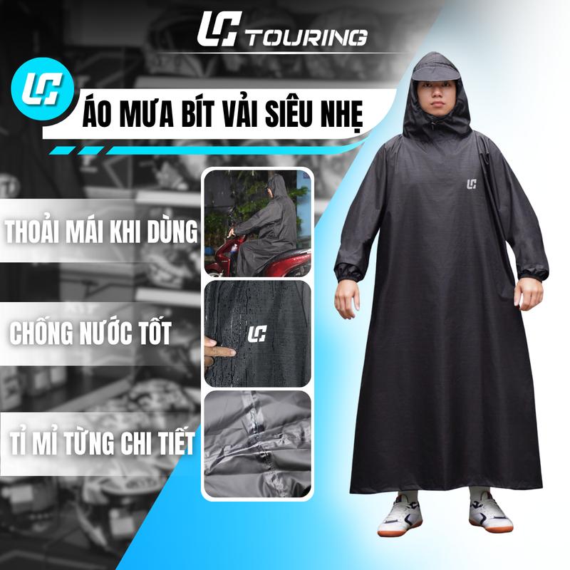  Áo mưa BÍT LC chất vải dù SIÊU NHẸ Freesize chống thấm tốt nhanh khô FORM rộng kín người - LC Touring Style 
