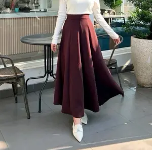 Audy Skirt Rok Mayung Korean Loose Maxi Skirt Basic Wanita Dewasa Scuba Panjang Karet Stretch Nyaman Anti Kusut