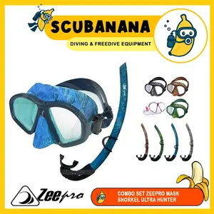 Combo Set Mask Snorkel Zeepro Ultra Hunter Low Profile Camo Paket Masker Low Volume Selang Pipa Kacamata Freediving Freedive Spearfishing Selam Diving