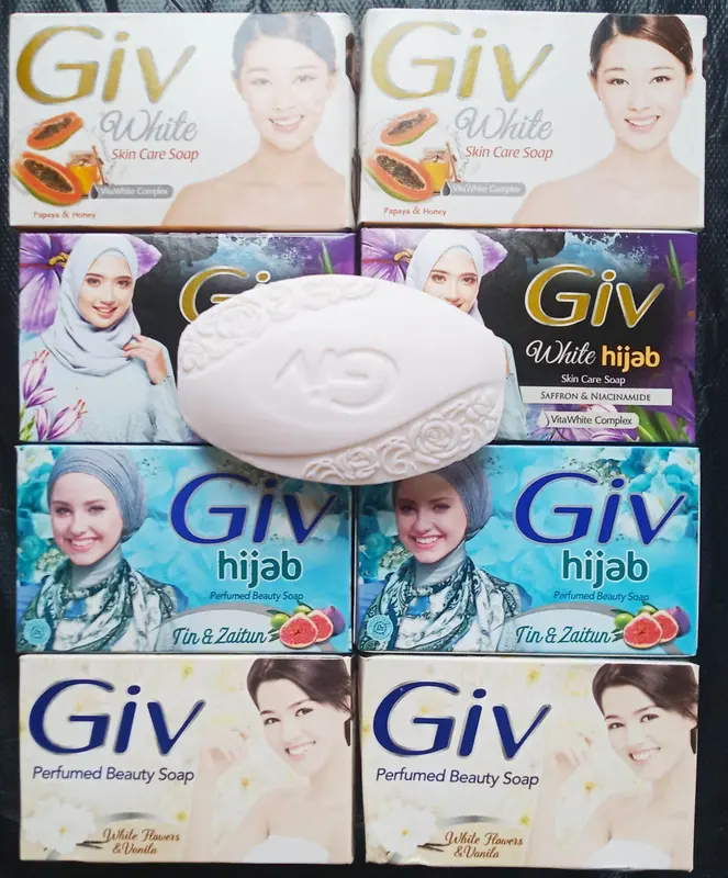 Paket  GIV  Mandi Batang 72gr - GIV Bar Soap Mencerahkan Saffron Niacinamide Mengencangkan Memudarkan Pencerah antiseptik 0