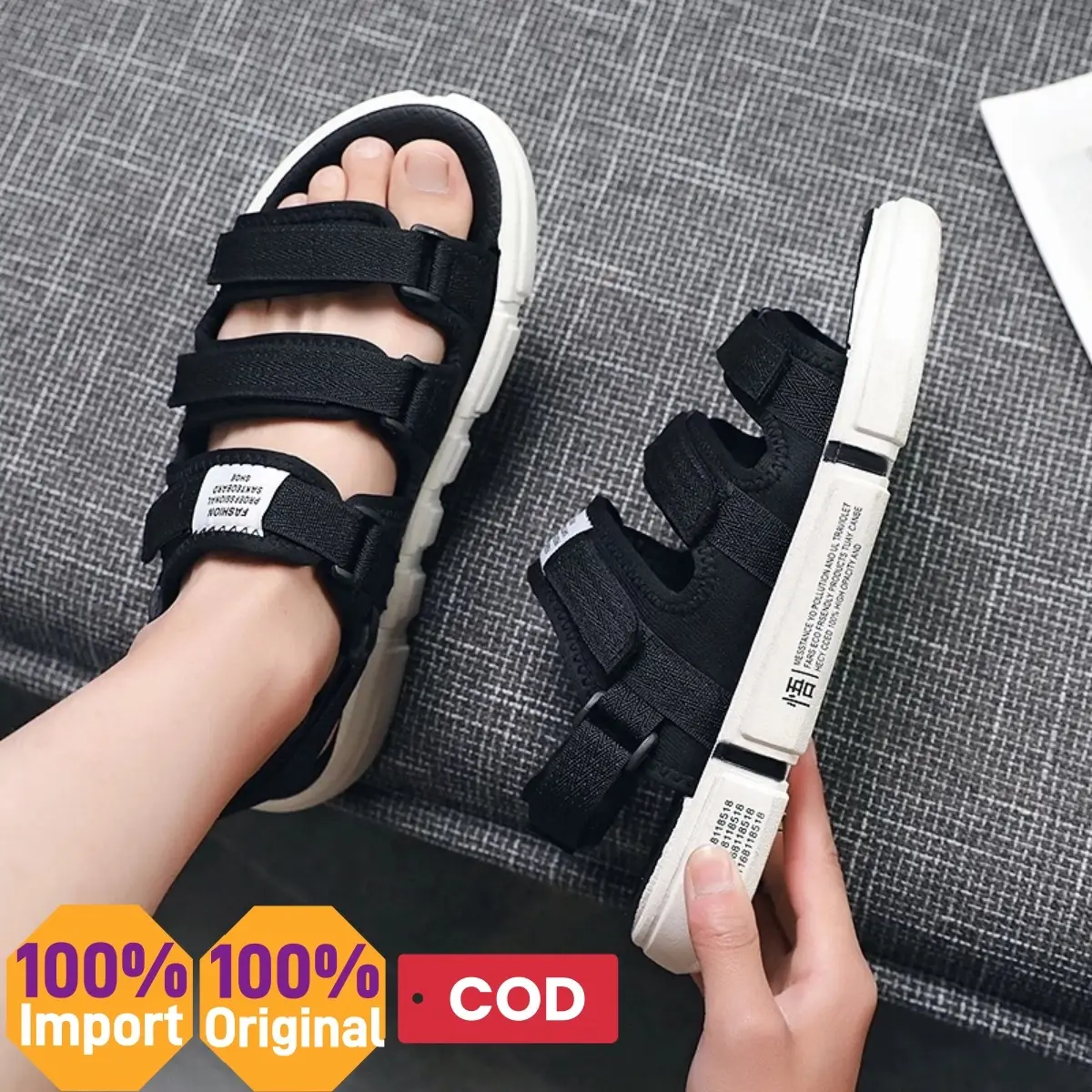 【100% lmport & Krim Hari Ini】Sendal Gunung Pria-Sandal Pria-Sendal Pria Tali Yang Bisa Dilepas-Sendal Sport-sandal pria kekinian-sepatu pria-sandal gunung pria Karet
