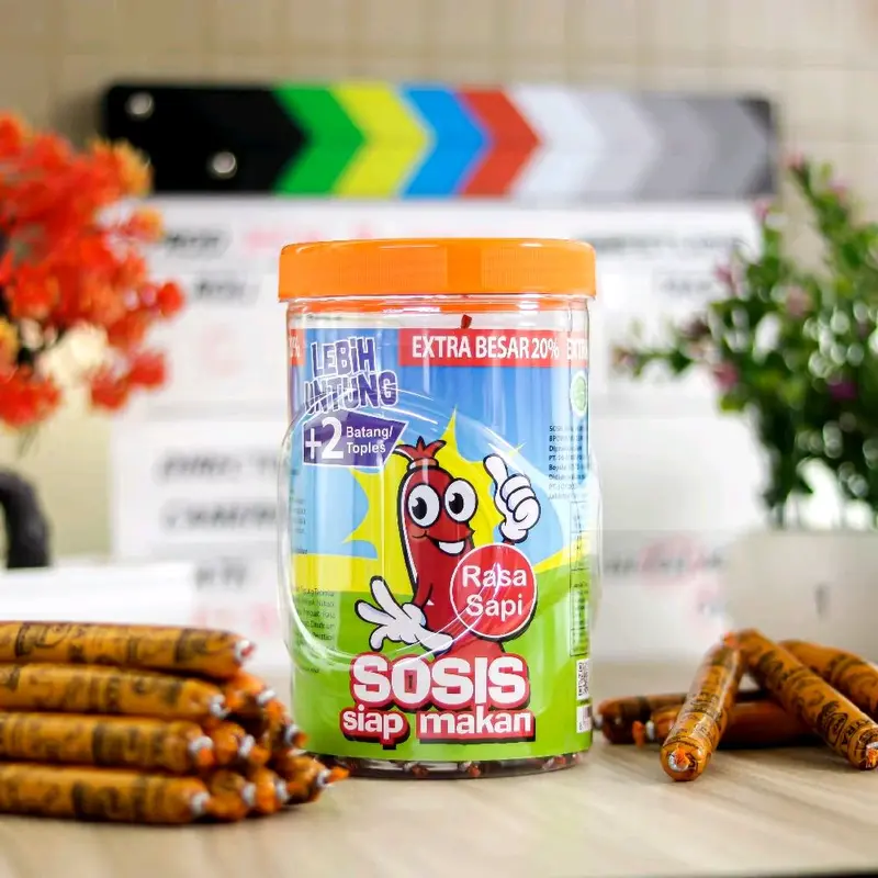 25pcs Sosis so nice extra 20% siap makan || Sosis so nice rasa ayam rasa sapi || sosis toples  Makanan Daging frozen 2
