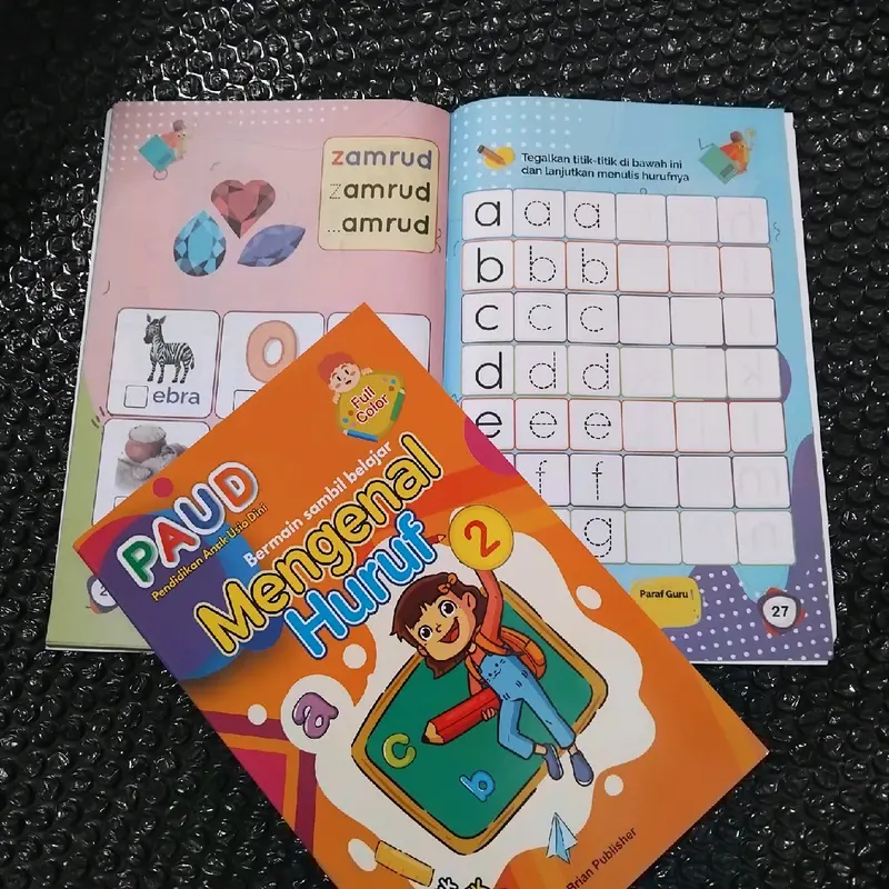 Buku PAUD Bermain Sambil Belajar Mengenal Huruf 1 2 Full Color - BP 4