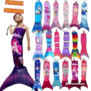 Kostum Mermaid Baju Duyung Anak Terbaru Uniseks Karakter Kartun PREMIUM Fashion Perempuan Bahan Spandek Balon Melar Nyaman Ukuran XS S M L