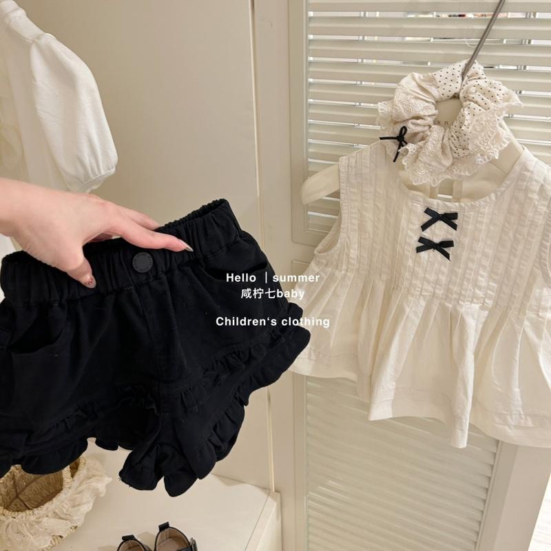 TENGTENG KIDS - 05 - SET ÁO BABYDOLL XẾP LY SÁT NÁCH KÈM QUẦN SOOC KAKI DỄ THƯƠNG CHO BÉ