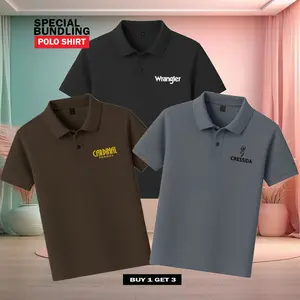 kaos polo shirt BUY 1 GET 3 PCS - Kaos kerah pria casual premium distro - polo Bundling 3 pcs
