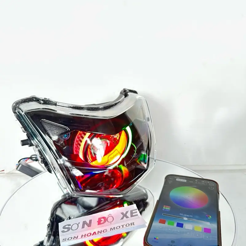 Bi Cầu Wave Độ Sẵn Bi F11 + E11+ M10 Mắt Quỷ App + 3D App Công Xuất 60W 70W Lắp Wave 50-100-110 Bảo Hành 12 Tháng ( Tặng Kèm Dây Nguồn Bi ) Đèn Pha lắp xe máy 4