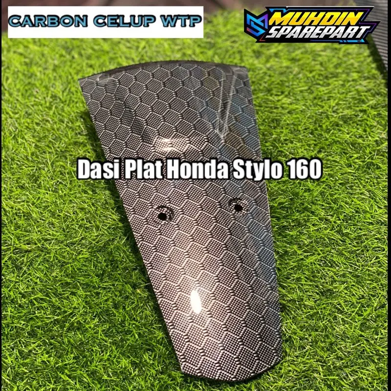 Cover Dasi Plat Nomor Stylo 160 Carbon Celup Wtp Forged Hexagon original 5