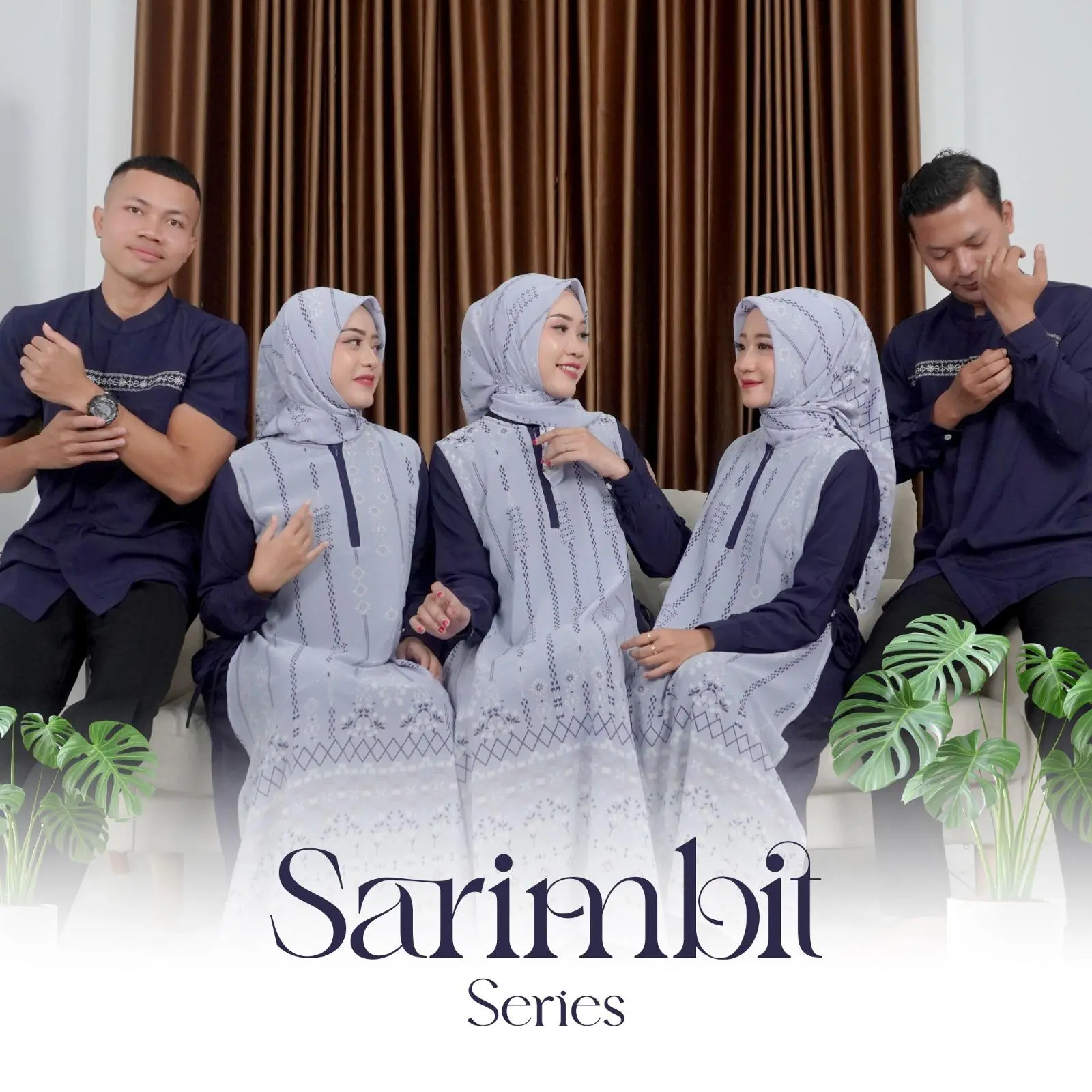 Luna Sarimbit Keluarga - Dress Ibu & Pasangan dengan Koko Dad & Kids - Gamis